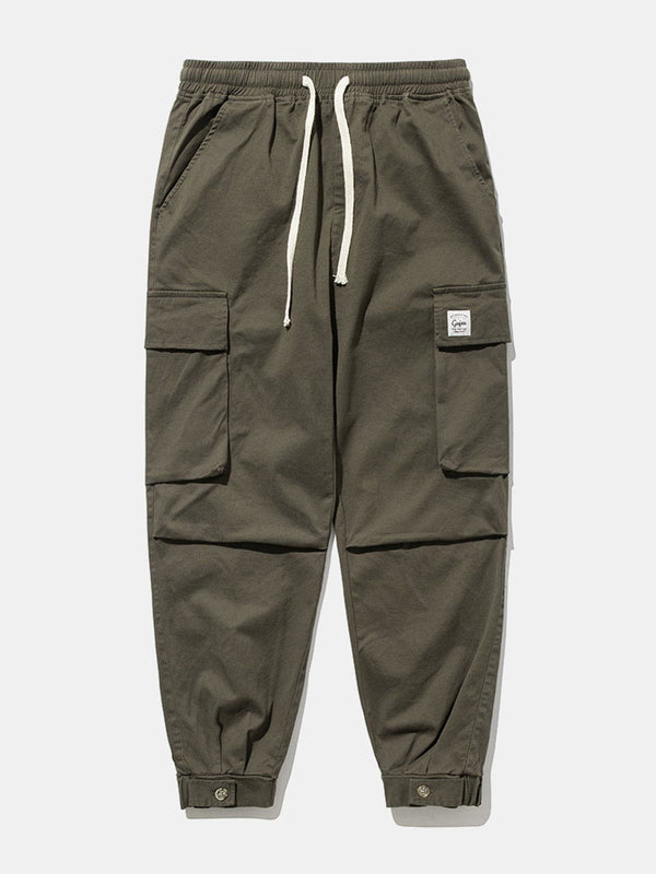 Lacezy - Solid Color Casual Cargo Pants- Streetwear Fashion - lacezy.com