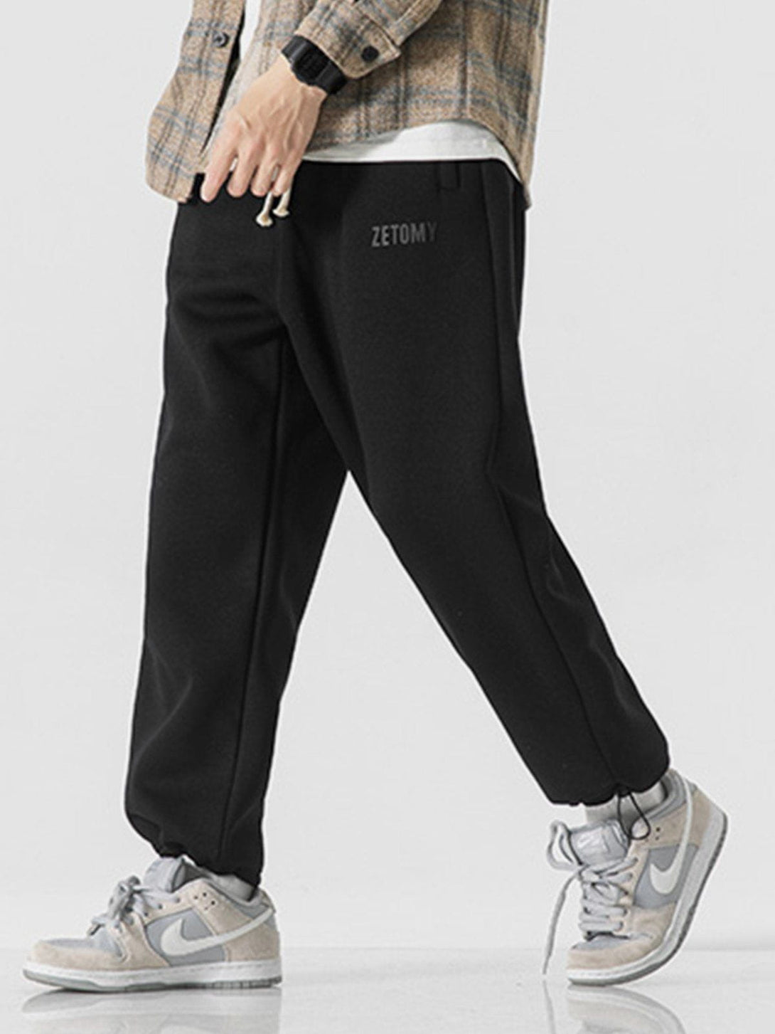 Lacezy - Solid Color Drawstring Pants- Streetwear Fashion - lacezy.com