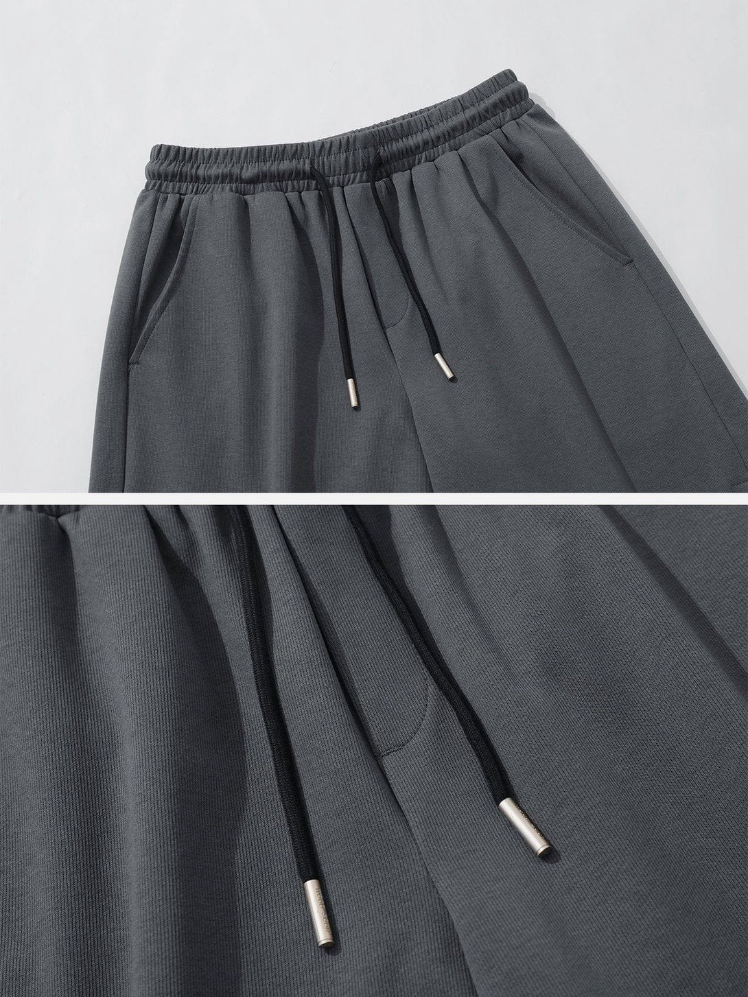 Lacezy - Solid Color Drawstring Shorts- Streetwear Fashion - lacezy.com