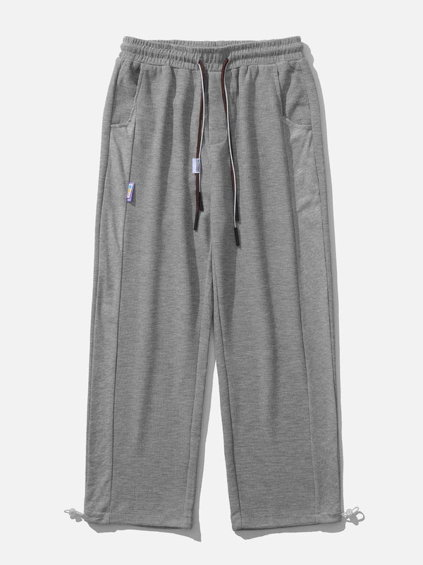 Lacezy - Solid Color Drawstring Sweatpants- Streetwear Fashion - lacezy.com