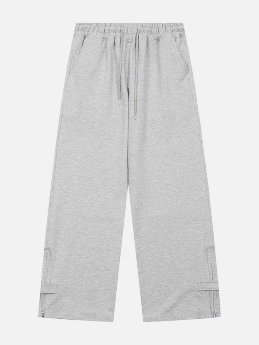 Lacezy - Solid Color Drawstring Sweatpants- Streetwear Fashion - lacezy.com