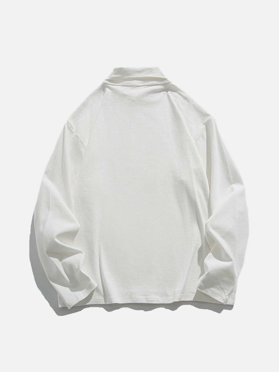 Lacezy - Solid Color High Collar Sweatshirt- Streetwear Fashion - lacezy.com