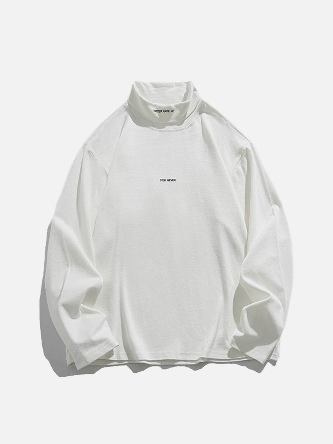 Lacezy - Solid Color High Collar Sweatshirt- Streetwear Fashion - lacezy.com