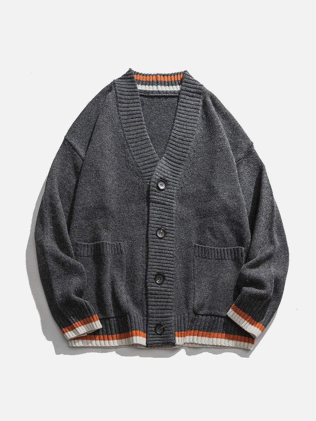 Lacezy - Solid Color Pocket Cardigan- Streetwear Fashion - lacezy.com