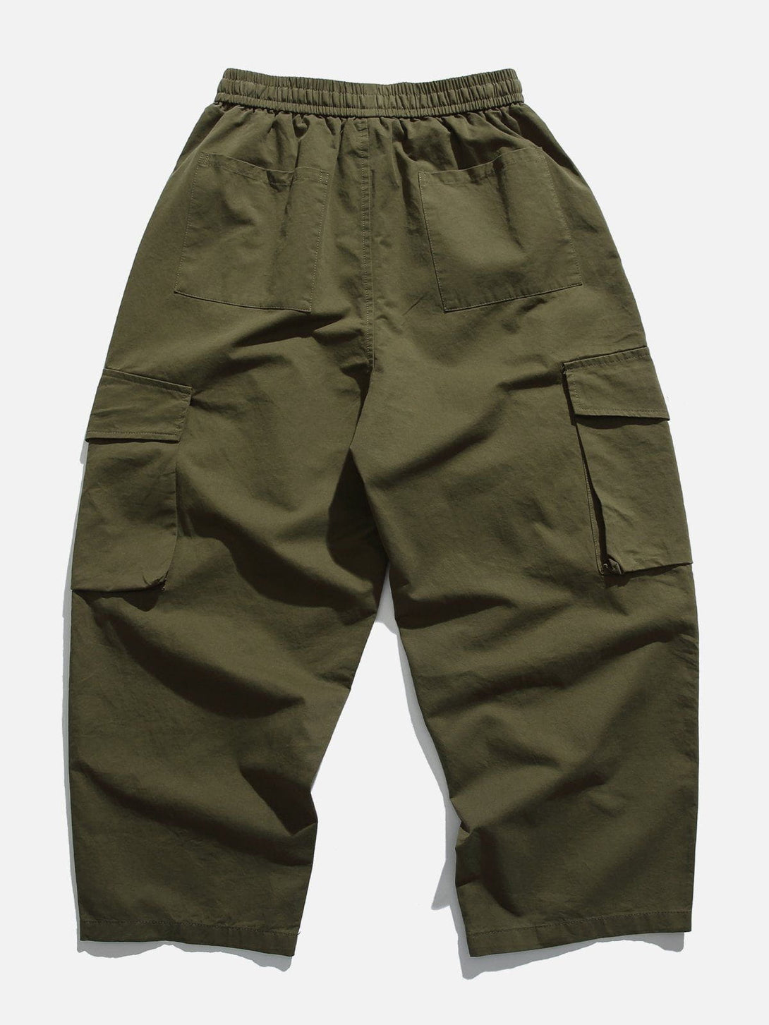 Lacezy - Solid Color Pocket Cargo Pants- Streetwear Fashion - lacezy.com