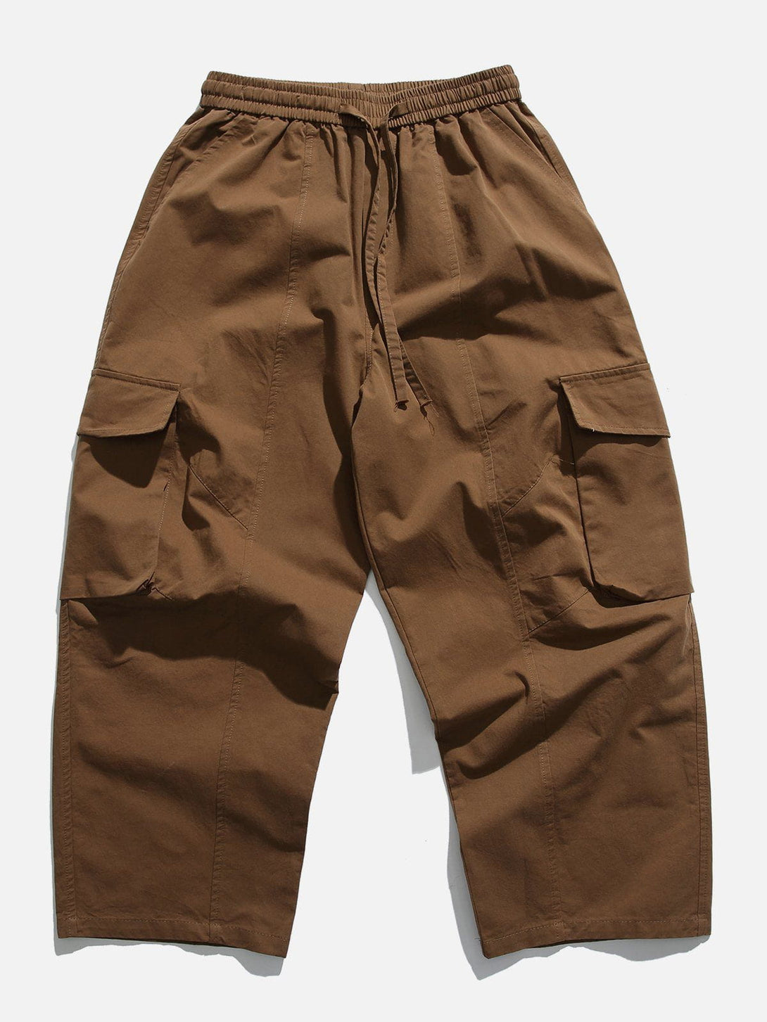 Lacezy - Solid Color Pocket Cargo Pants- Streetwear Fashion - lacezy.com