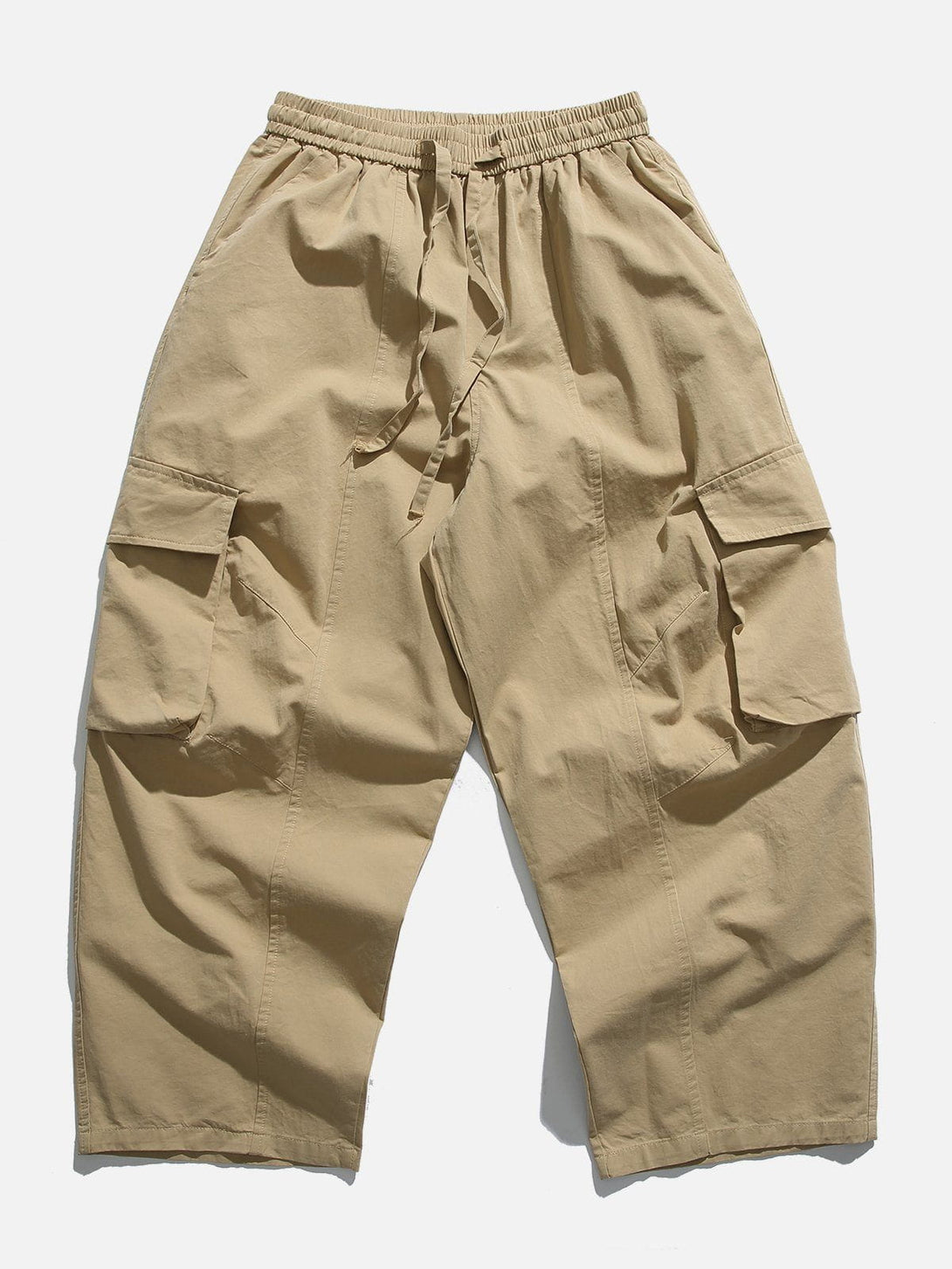 Lacezy - Solid Color Pocket Cargo Pants- Streetwear Fashion - lacezy.com