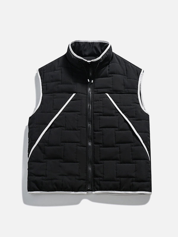 Lacezy - Solid Color Puffer Vest Gilet- Streetwear Fashion - lacezy.com