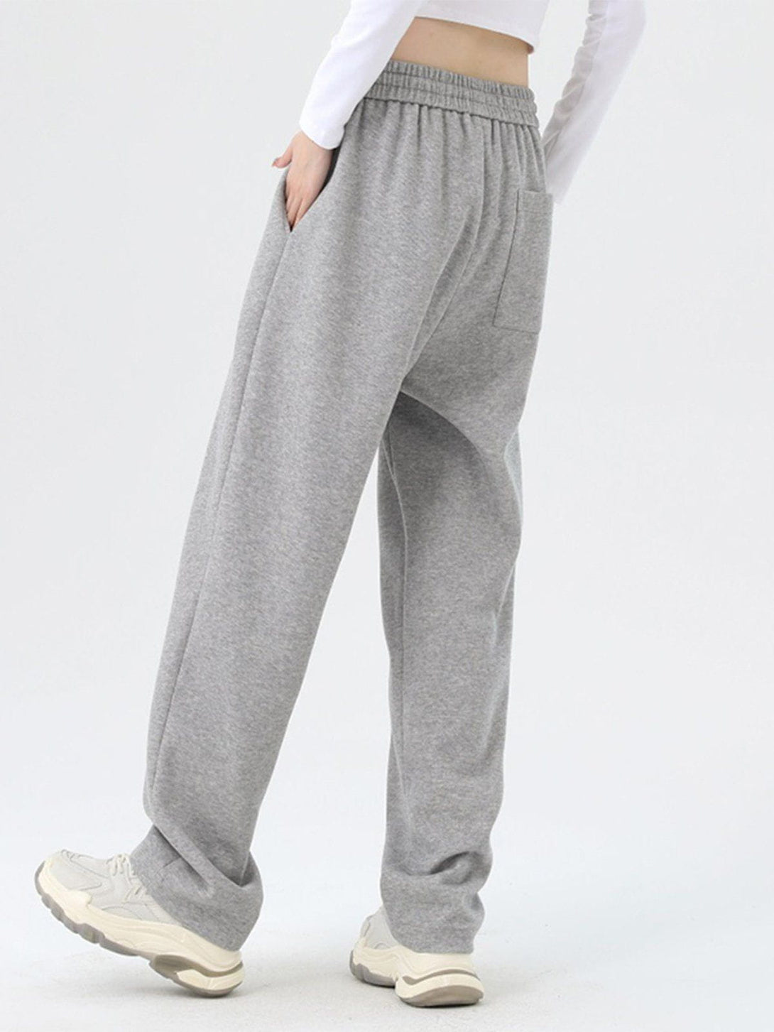 Lacezy - Solid Color Slack Drawstring Pants- Streetwear Fashion - lacezy.com