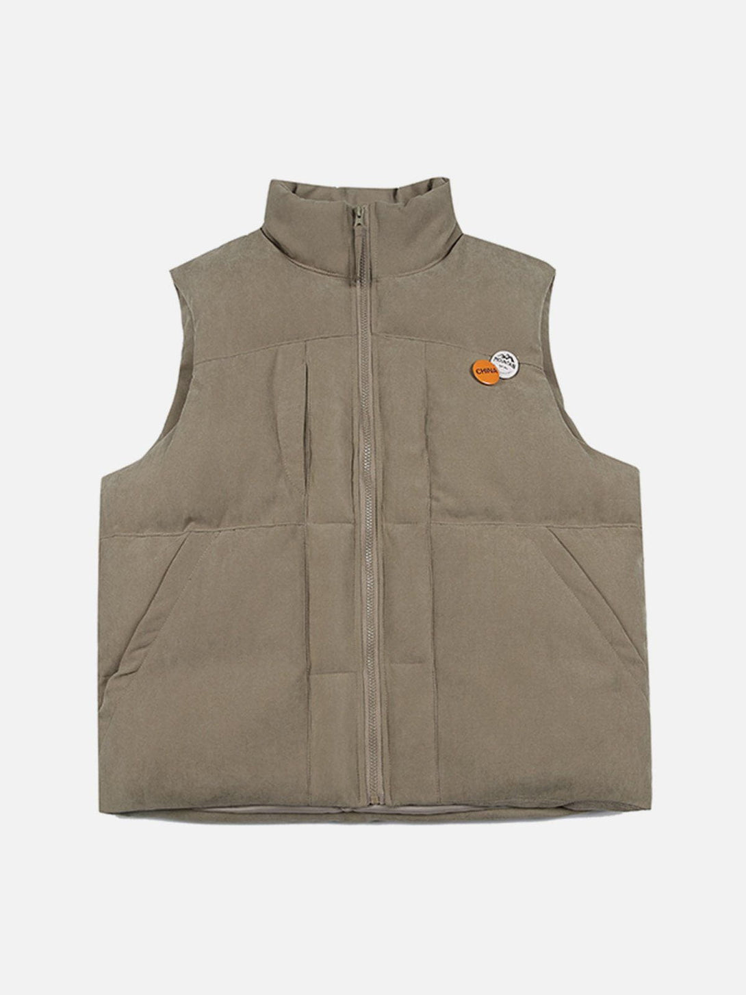 Lacezy - Solid Color Stand Gilet- Streetwear Fashion - lacezy.com