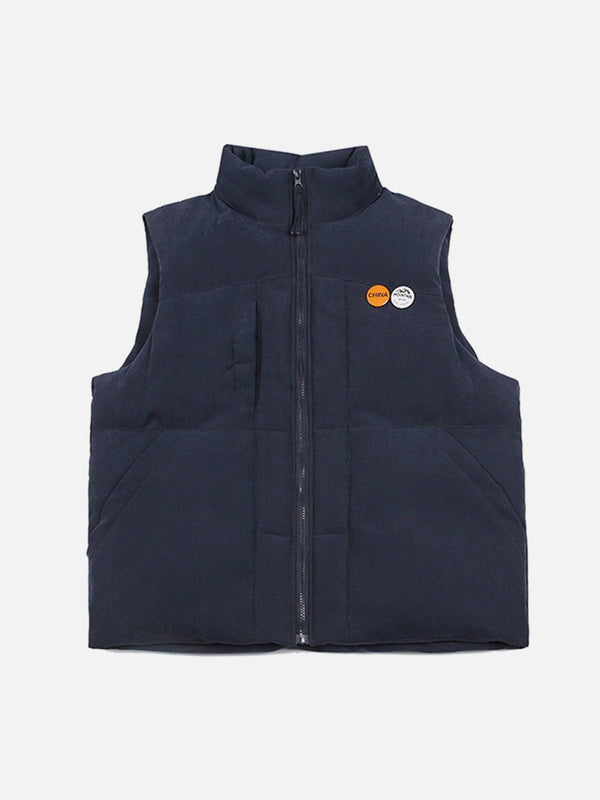 Lacezy - Solid Color Stand Gilet- Streetwear Fashion - lacezy.com