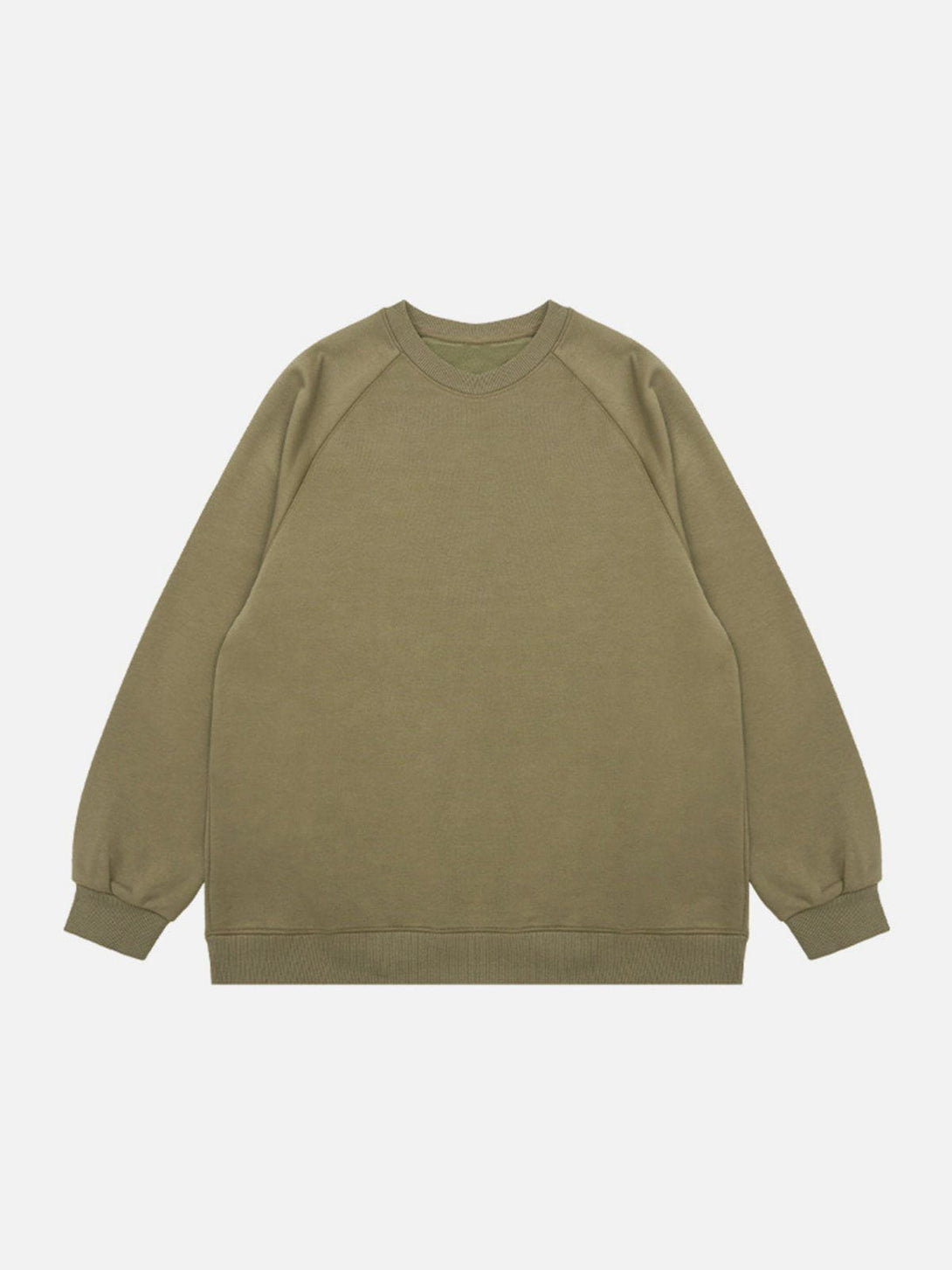 Lacezy - Solid Color Sweatshirt- Streetwear Fashion - lacezy.com