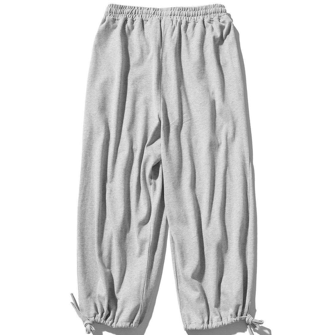 Lacezy - Solid Color Thick Wide Leg Sweatpants- Streetwear Fashion - lacezy.com