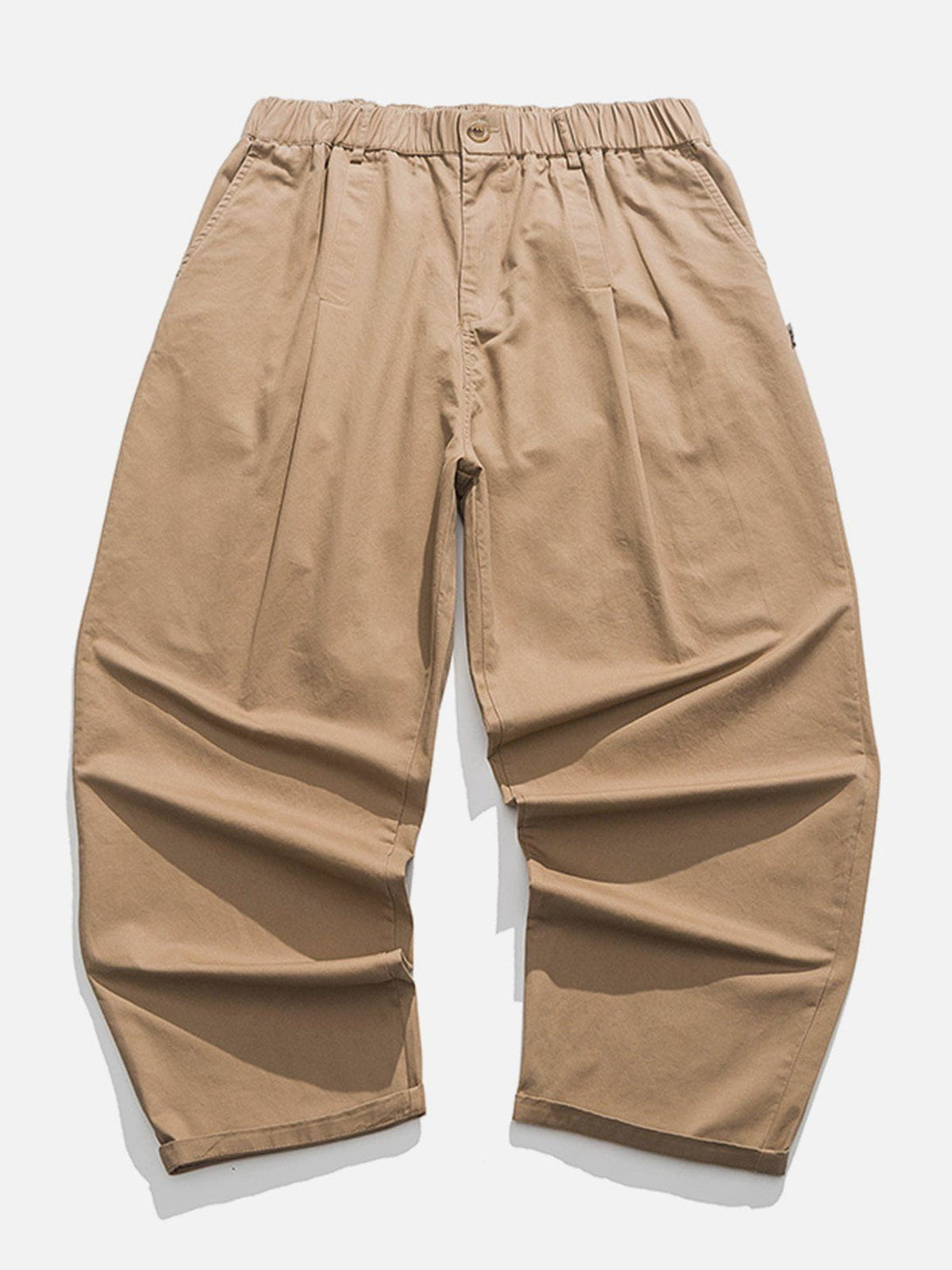 Lacezy - Solid Color Twill Cargo Pants- Streetwear Fashion - lacezy.com