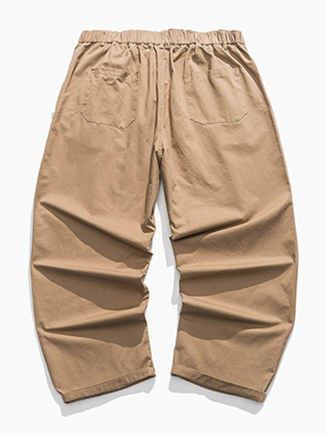 Lacezy - Solid Color Twill Cargo Pants- Streetwear Fashion - lacezy.com