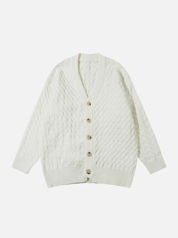 Lacezy - Solid Color Twist Cardigan- Streetwear Fashion - lacezy.com