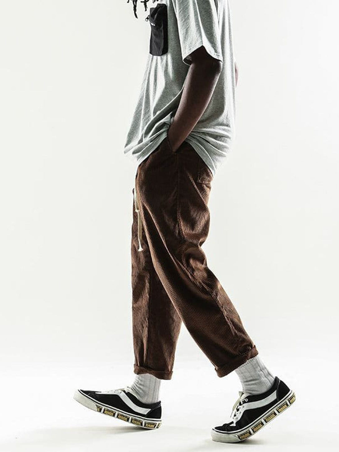 Lacezy - Solid Corduroy Pants- Streetwear Fashion - lacezy.com