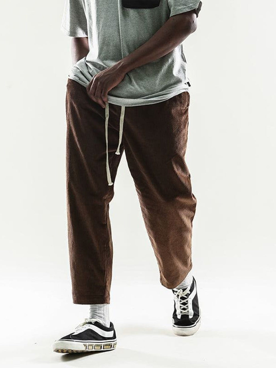 Lacezy - Solid Corduroy Pants- Streetwear Fashion - lacezy.com