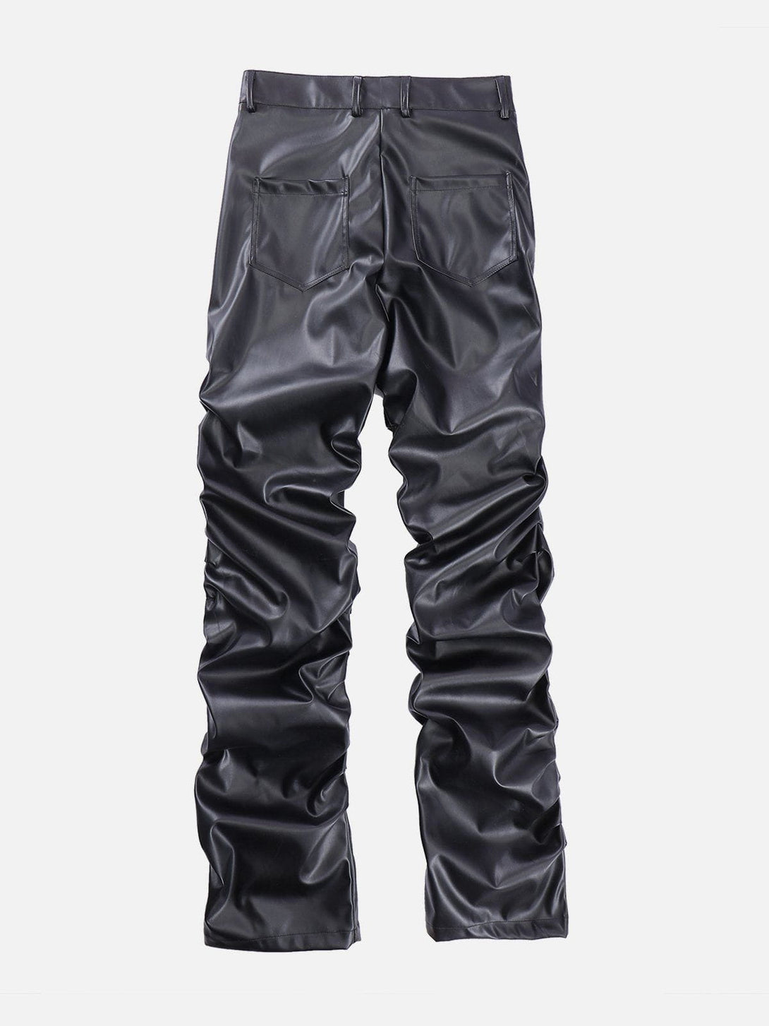 Lacezy - Solid Crinkled PU Pants- Streetwear Fashion - lacezy.com