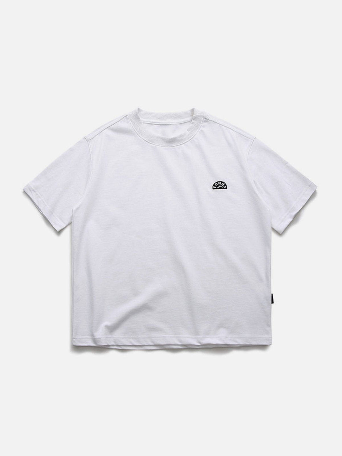 Lacezy - Solid Embroidery Semicircle Letter Tee- Streetwear Fashion - lacezy.com