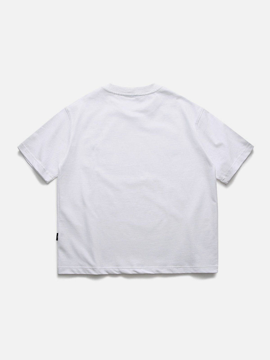 Lacezy - Solid Embroidery Semicircle Letter Tee- Streetwear Fashion - lacezy.com