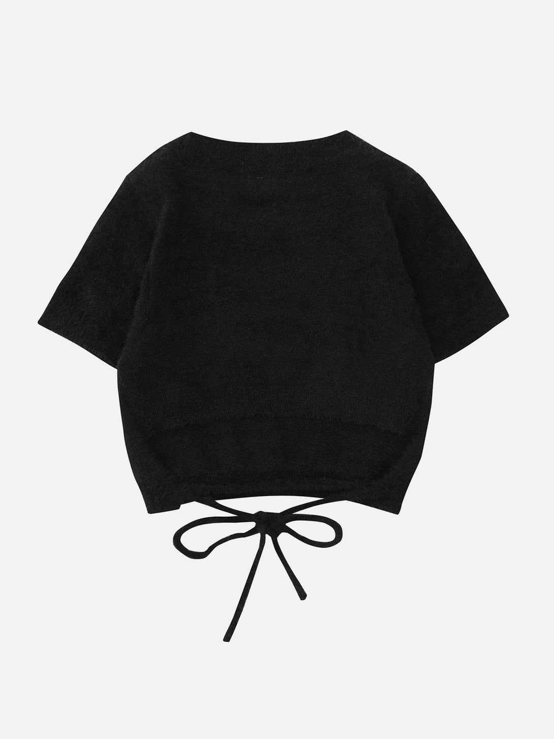 Lacezy - Solid Hole Short Sleeve Sweater- Streetwear Fashion - lacezy.com