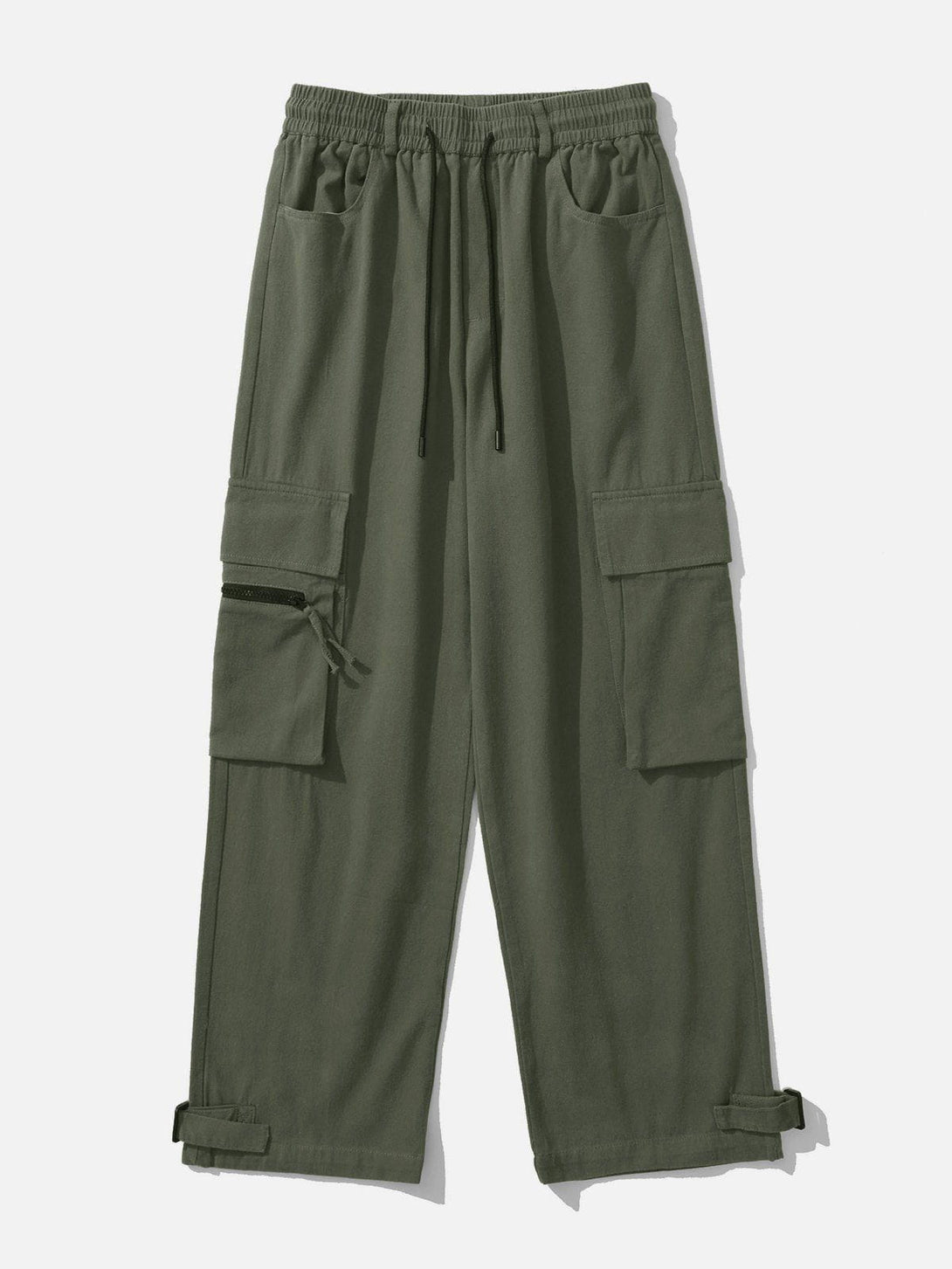 Lacezy - Solid Multi-Pocket Cargo Pants- Streetwear Fashion - lacezy.com