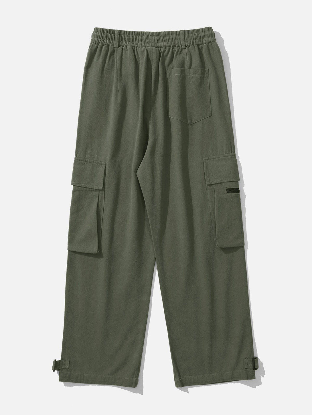 Lacezy - Solid Multi-Pocket Cargo Pants- Streetwear Fashion - lacezy.com