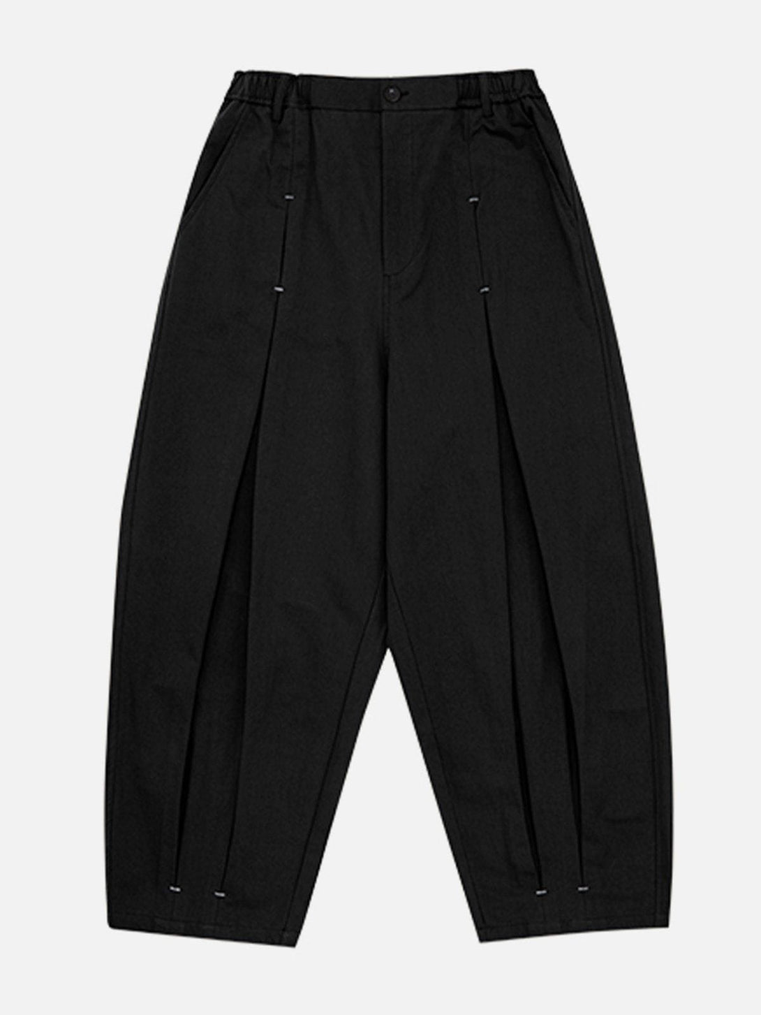 Lacezy - Solid Pleated Pants- Streetwear Fashion - lacezy.com