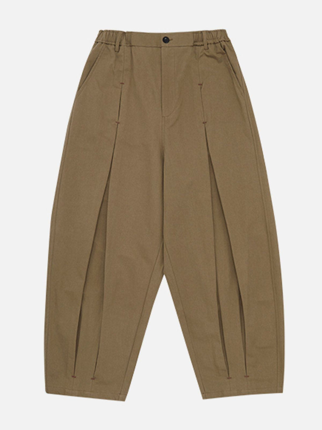 Lacezy - Solid Pleated Pants- Streetwear Fashion - lacezy.com