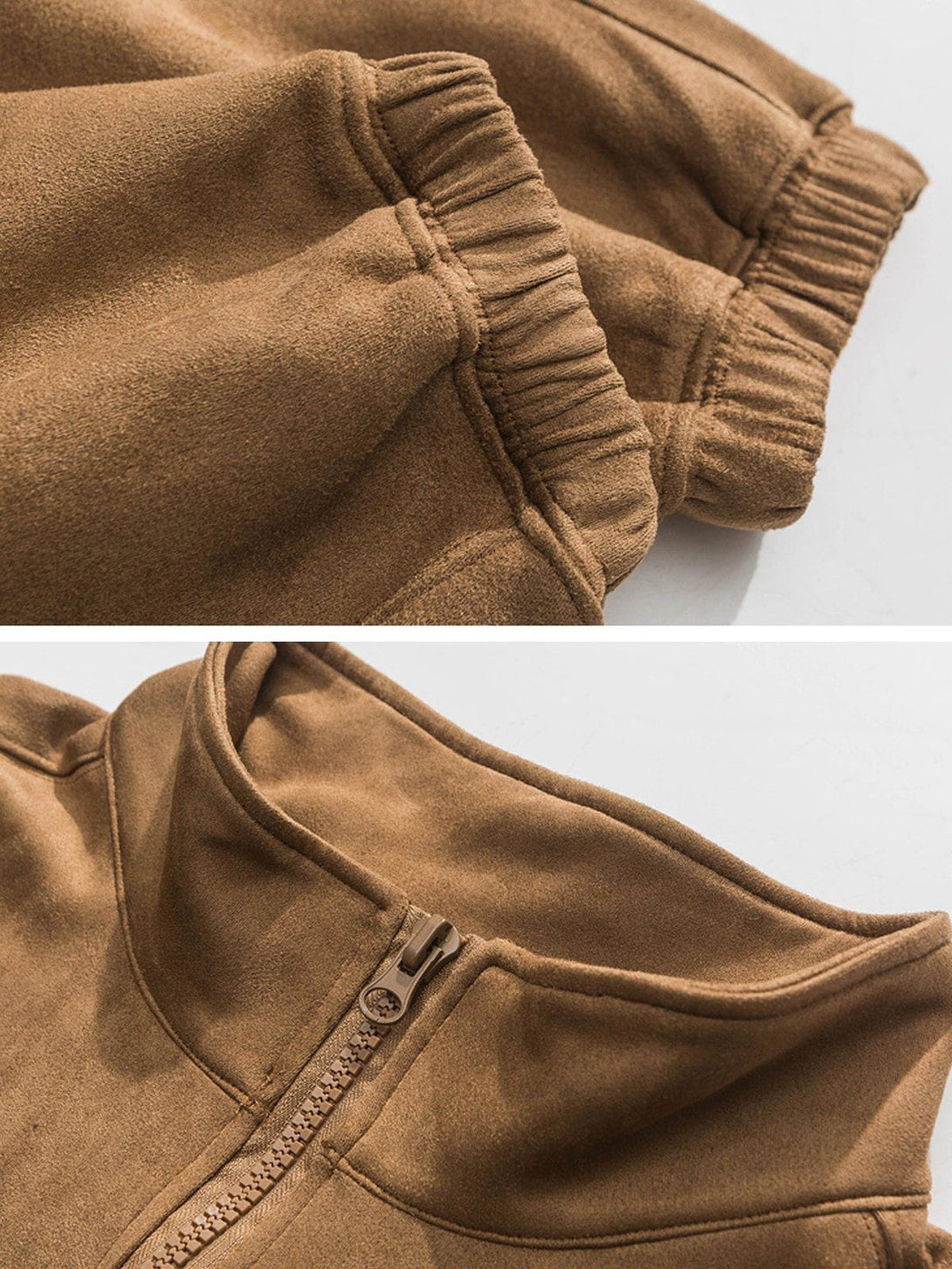 Lacezy - Solid Suede Sweatshirt- Streetwear Fashion - lacezy.com