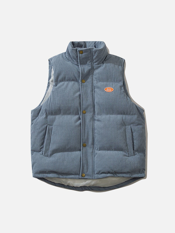 Lacezy - Solid Waffle Gilet- Streetwear Fashion - lacezy.com