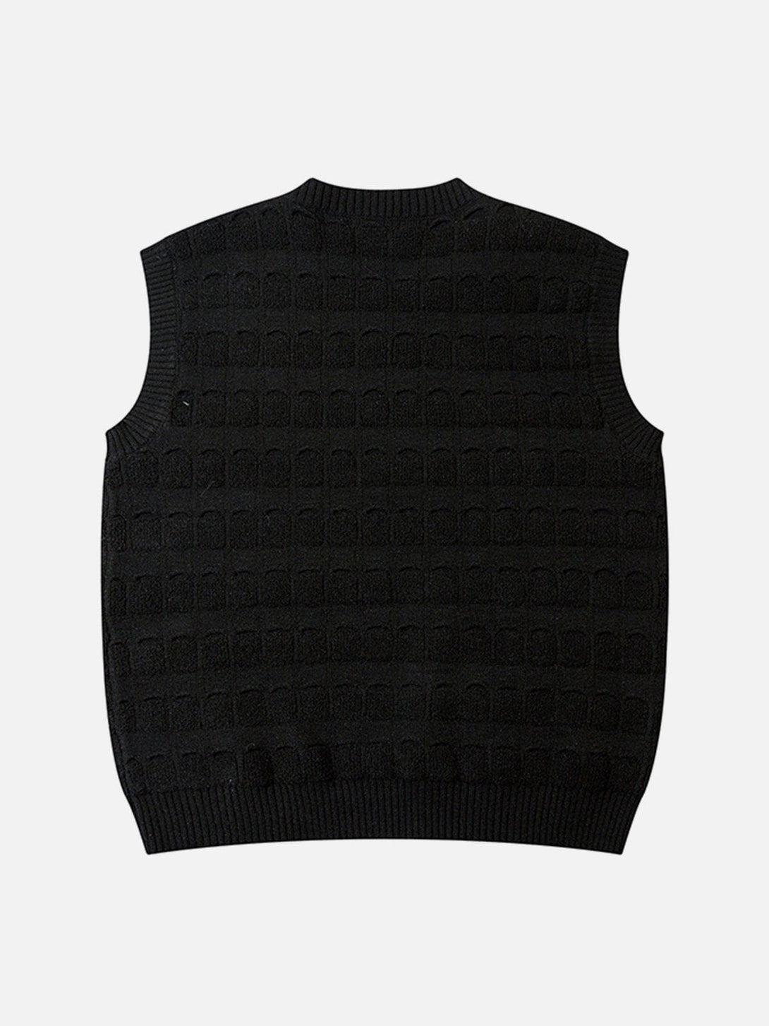 Lacezy - Solid Woven Stripe Sweater Vest- Streetwear Fashion - lacezy.com