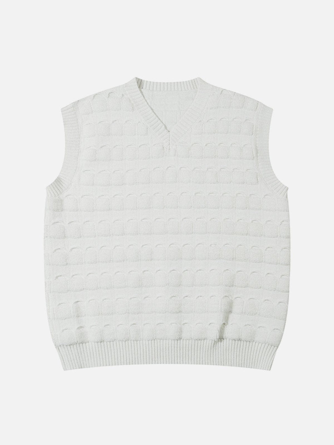 Lacezy - Solid Woven Stripe Sweater Vest- Streetwear Fashion - lacezy.com