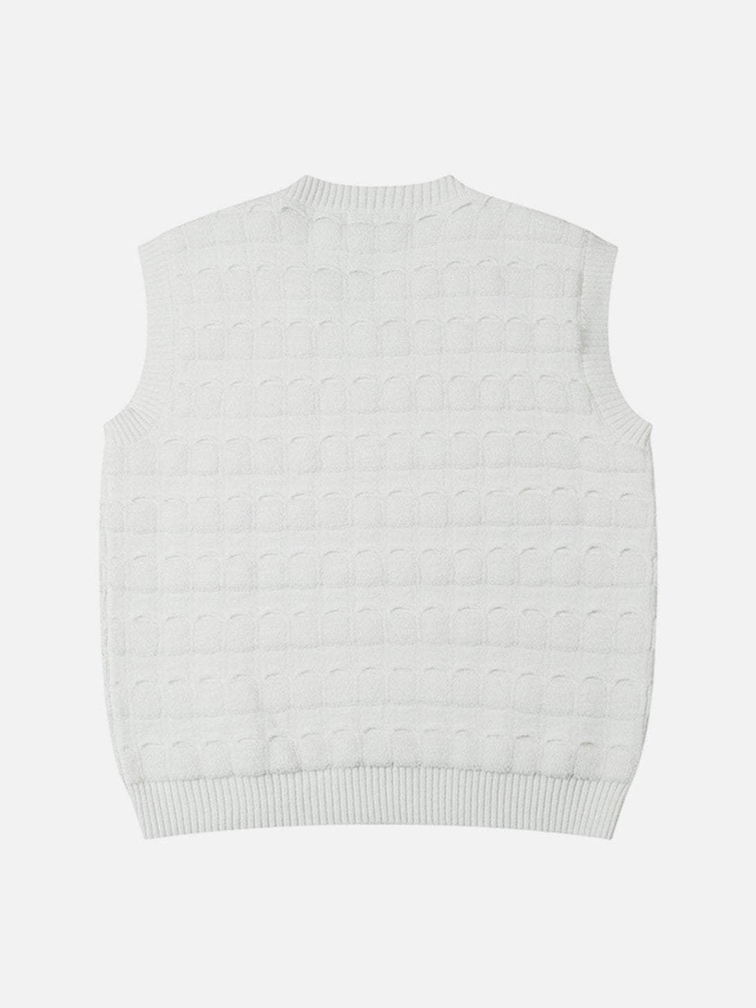 Lacezy - Solid Woven Stripe Sweater Vest- Streetwear Fashion - lacezy.com