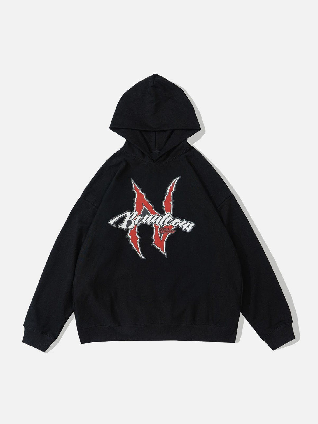 Lacezy - Spiked Shell Letter Foam Print Hoodie- Streetwear Fashion - lacezy.com