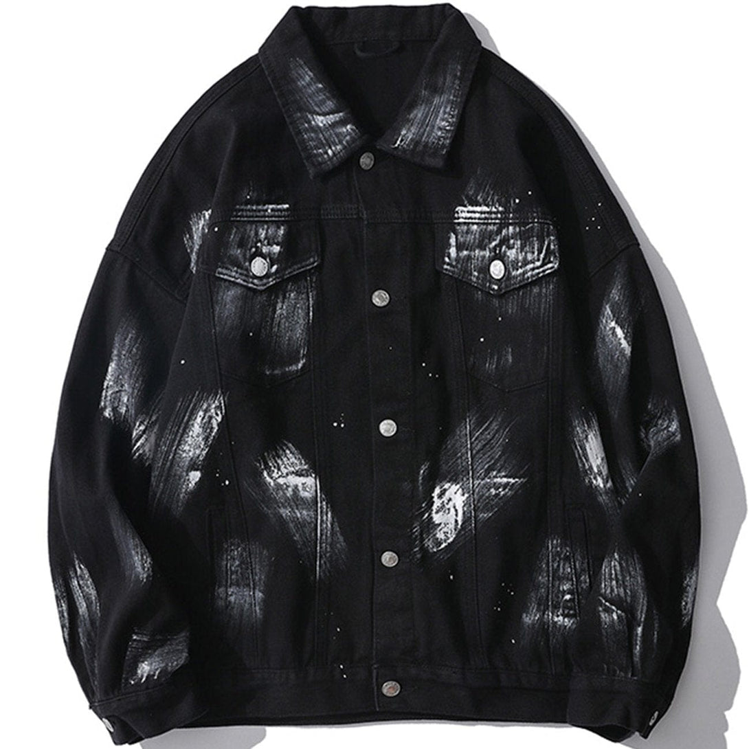 Lacezy - Splash Ink Print Jacket- Streetwear Fashion - lacezy.com