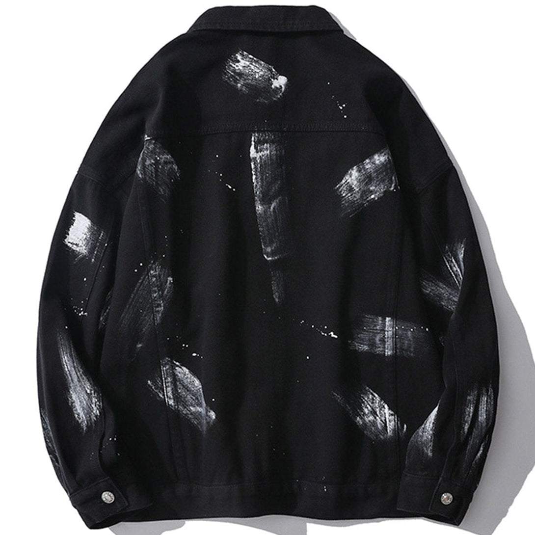 Lacezy - Splash Ink Print Jacket- Streetwear Fashion - lacezy.com