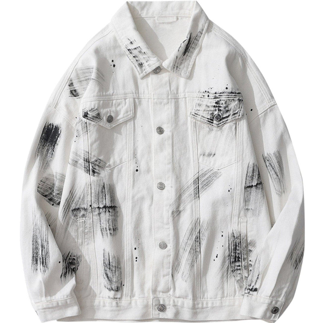 Lacezy - Splash Ink Print Jacket- Streetwear Fashion - lacezy.com