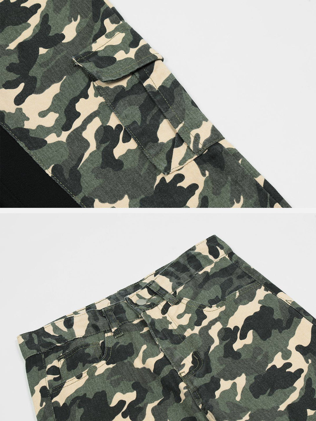 Lacezy - Splicing Camouflage Print Pants- Streetwear Fashion - lacezy.com