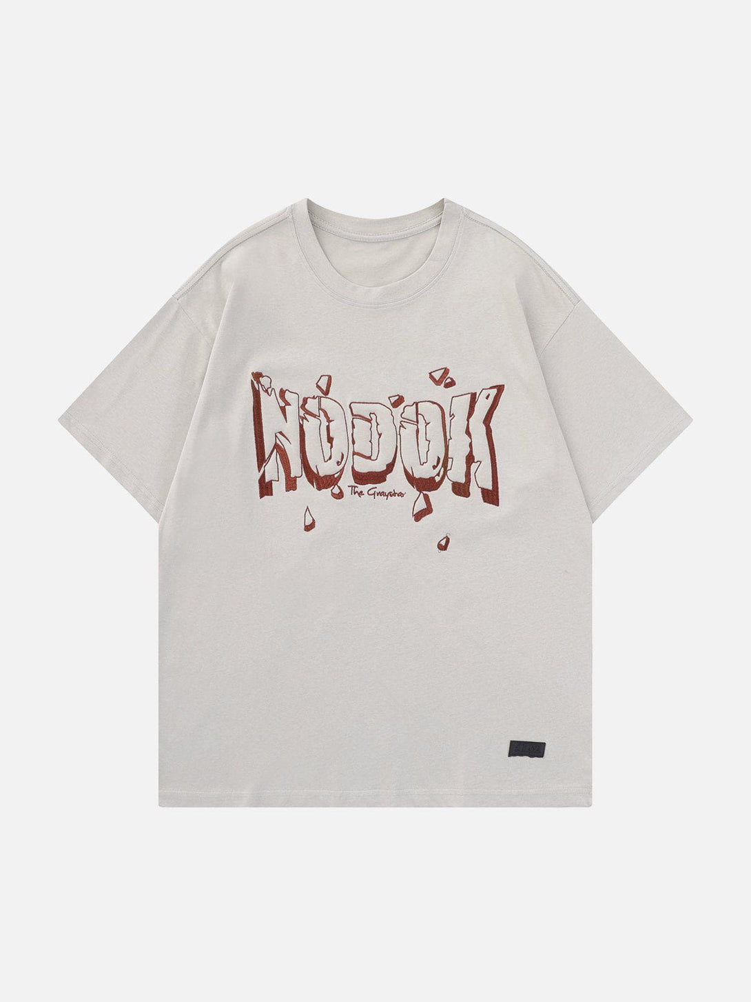 Lacezy - Sponge Embroidered Letter Tee- Streetwear Fashion - lacezy.com