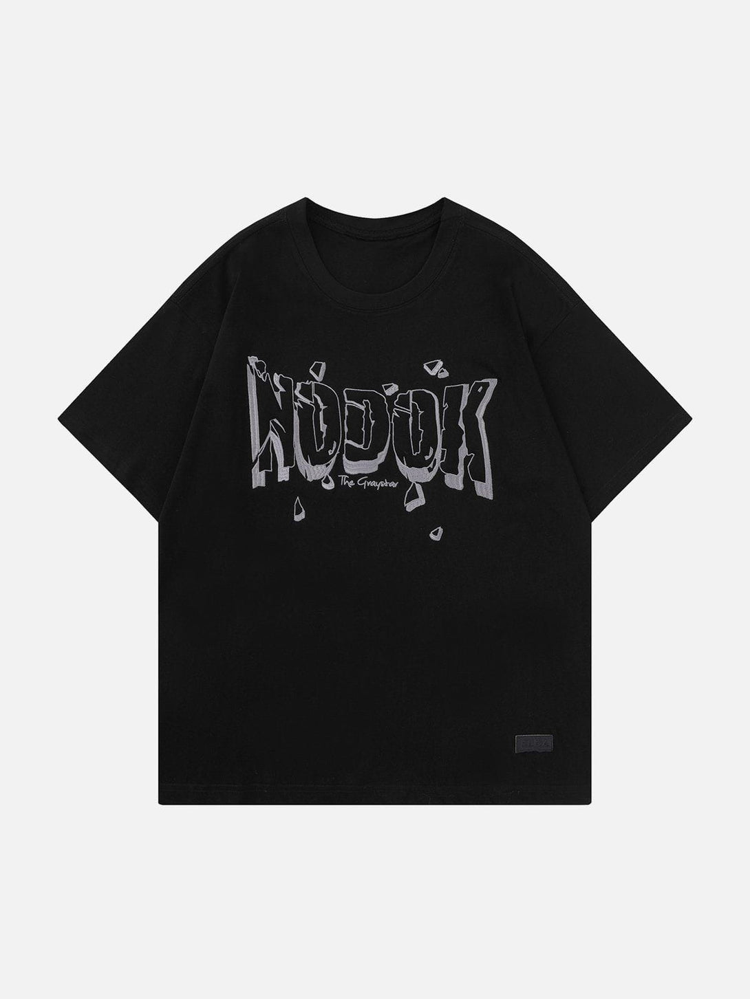 Lacezy - Sponge Embroidered Letter Tee- Streetwear Fashion - lacezy.com