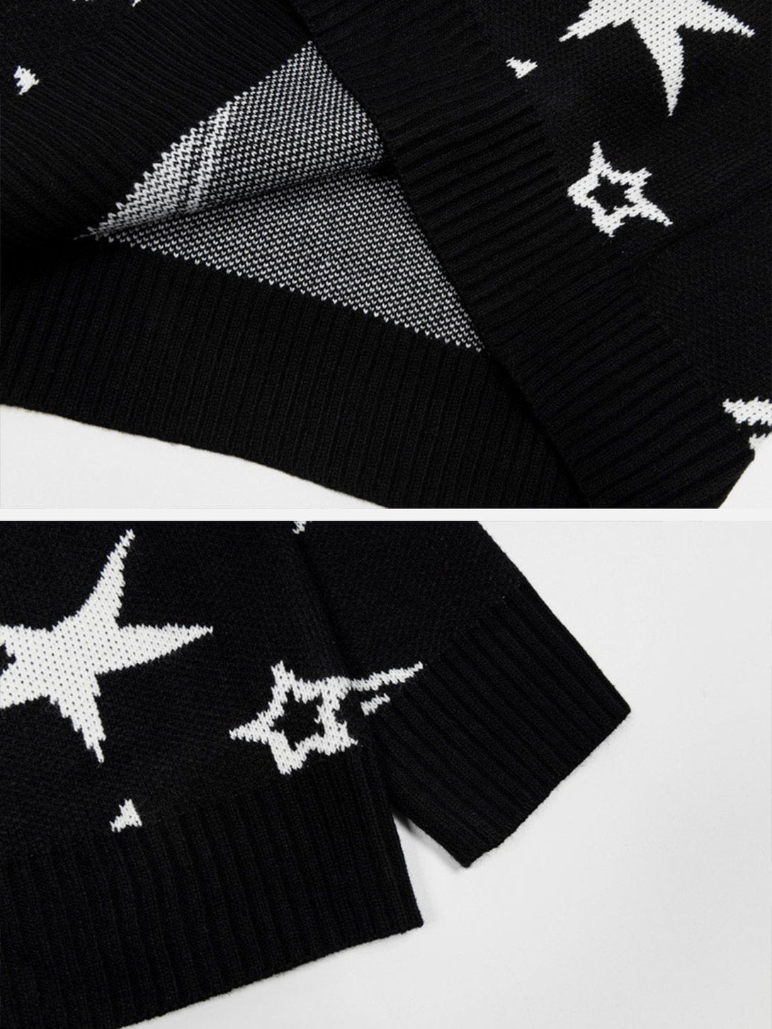 Lacezy - Star Clash Embroidery Sweater- Streetwear Fashion - lacezy.com