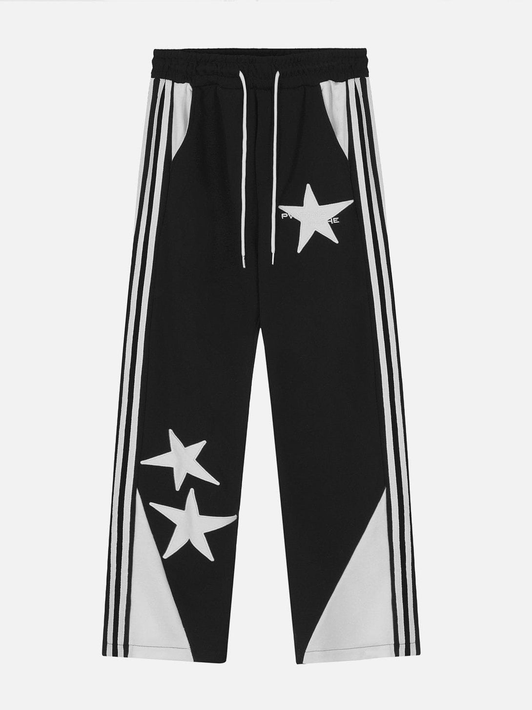 Lacezy - Star Embroidered Side Stripe Sweatpants- Streetwear Fashion - lacezy.com