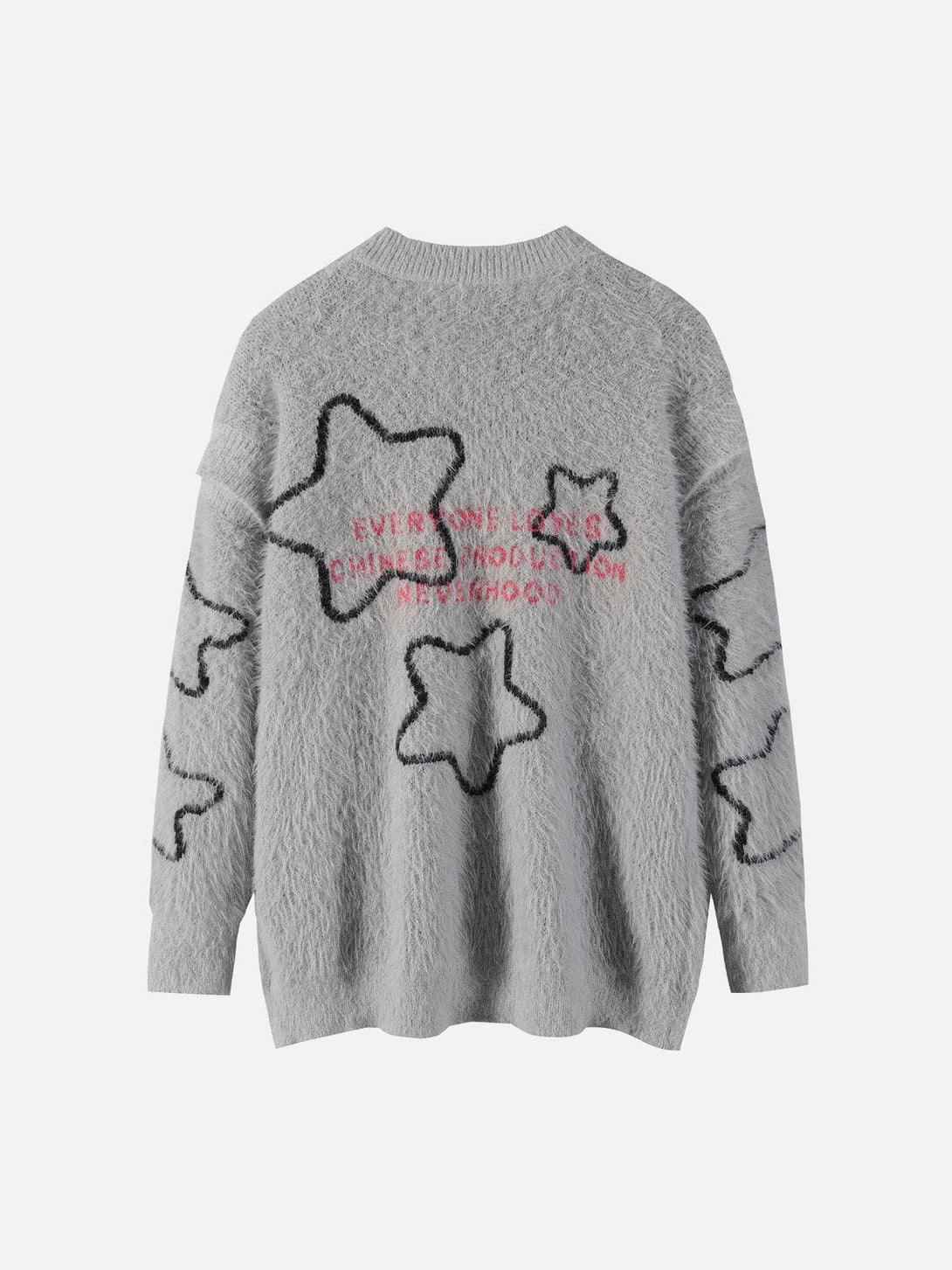 Lacezy - Star Embroidery Patchwork Sweater- Streetwear Fashion - lacezy.com