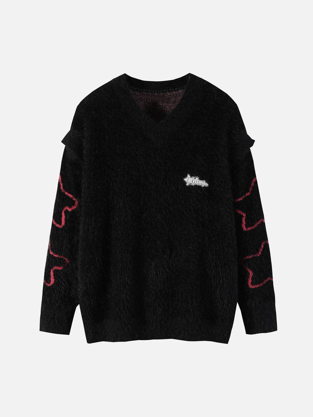 Lacezy - Star Embroidery Patchwork Sweater- Streetwear Fashion - lacezy.com