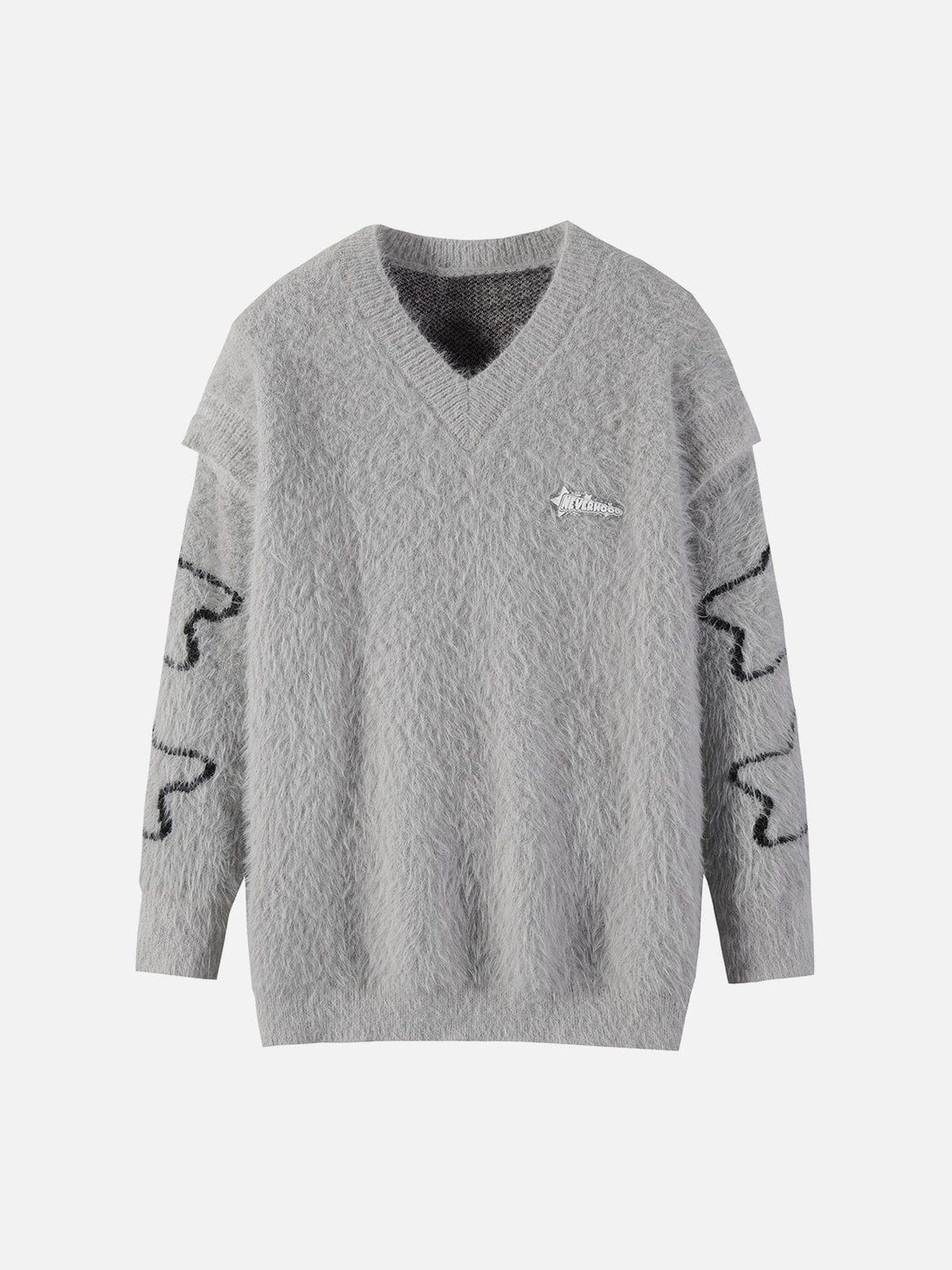 Lacezy - Star Embroidery Patchwork Sweater- Streetwear Fashion - lacezy.com