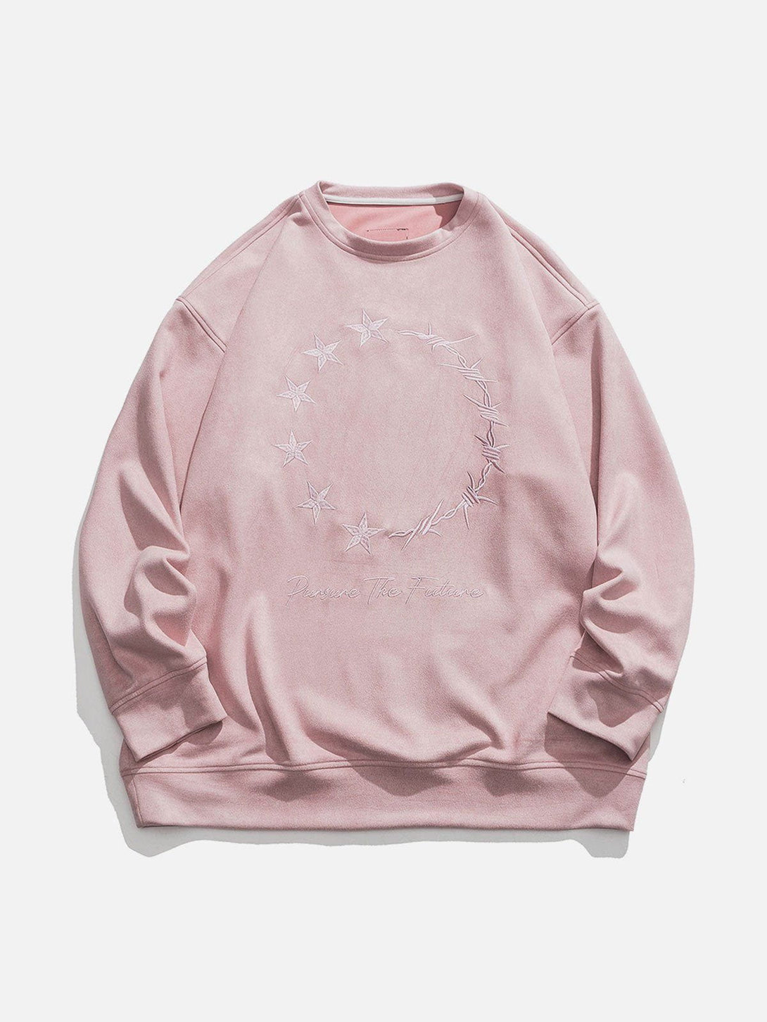 Lacezy - Star Embroidery Sweatshirt- Streetwear Fashion - lacezy.com