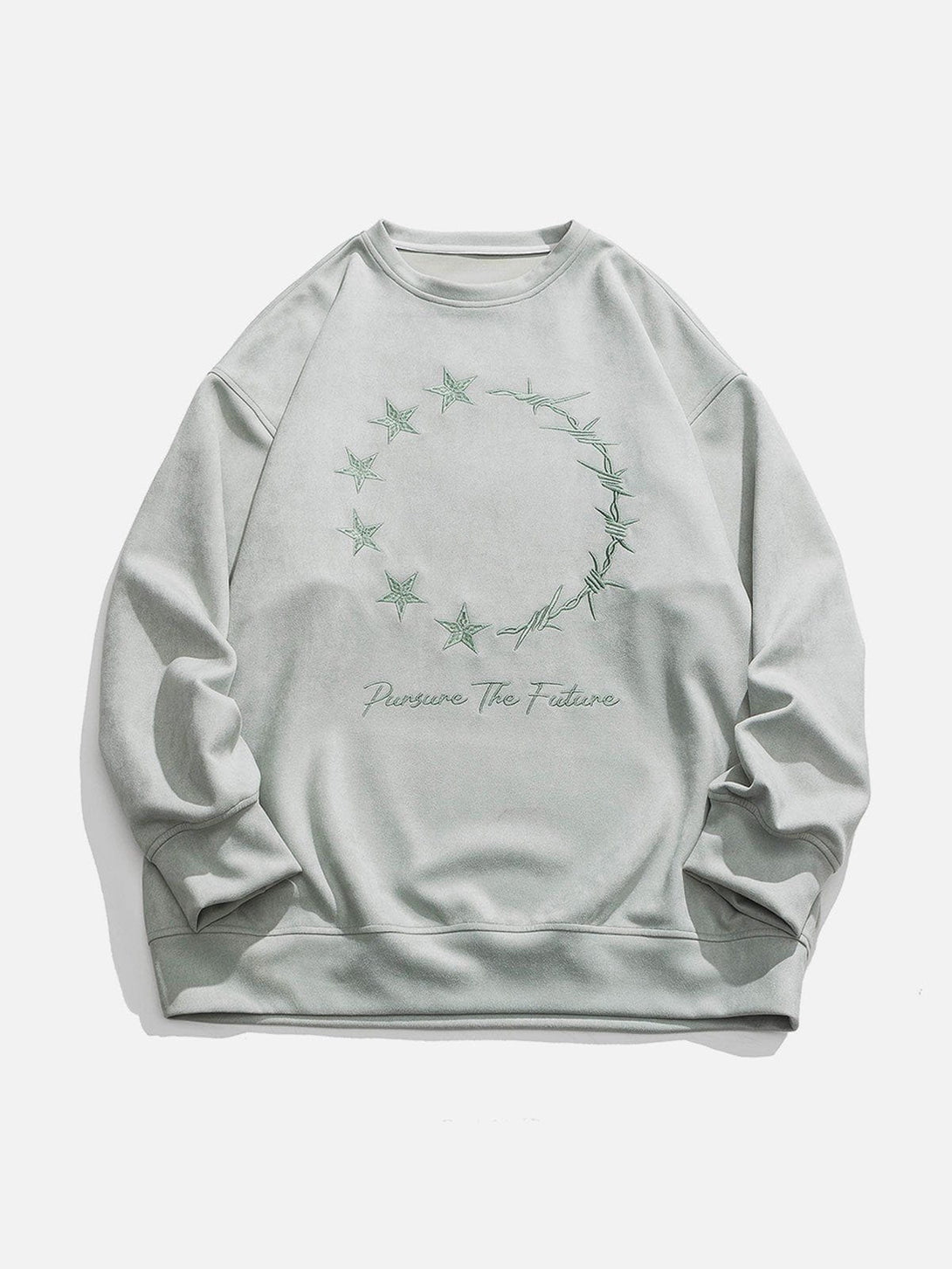 Lacezy - Star Embroidery Sweatshirt- Streetwear Fashion - lacezy.com