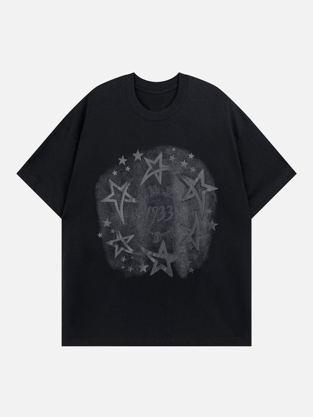 Lacezy - Star Graffiti Print Tee- Streetwear Fashion - lacezy.com